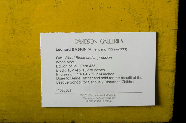 Picture of Owl-Wood Block and Impression