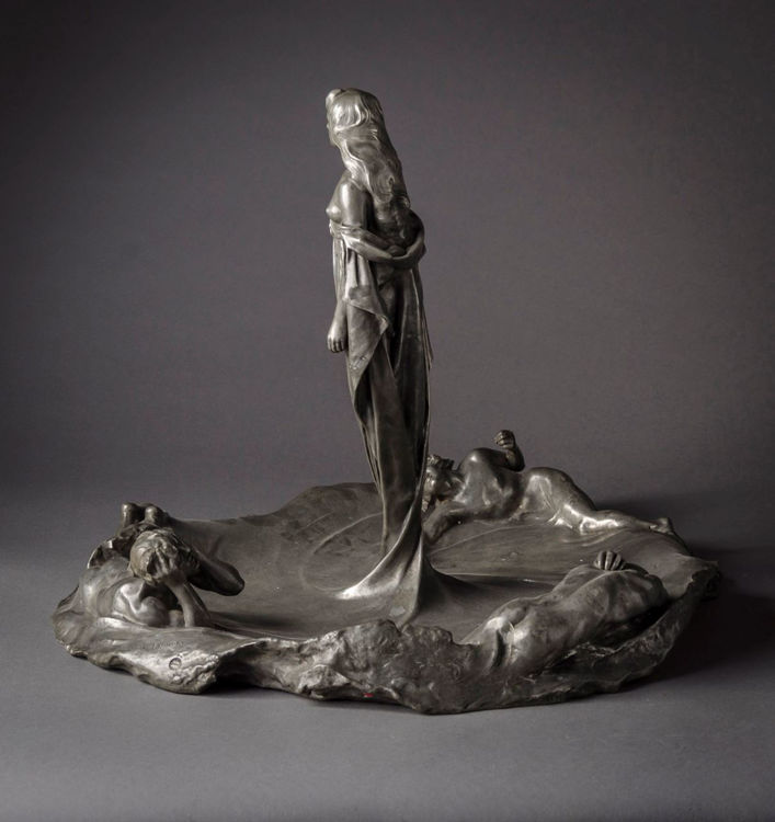 Picture of Art Nouveau Pewter Figural Centerpiece