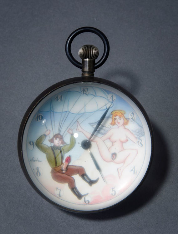 Picture of Man with Parachute and Angel Ball Clock