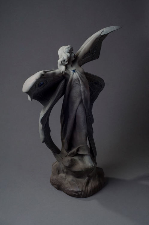 Picture of Continental Art Nouveau Ceramic Butterfly Statue